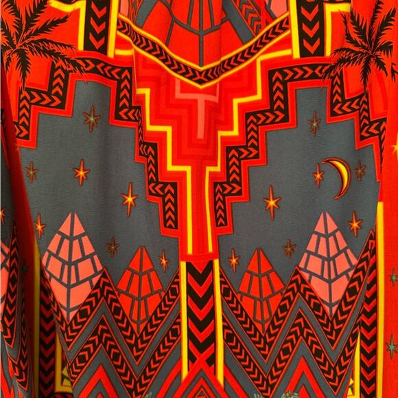 Mara Hoffman Women’s Red Pyramid Print Egyptian Mini Dress Vintage sz M - Picture 4 of 5